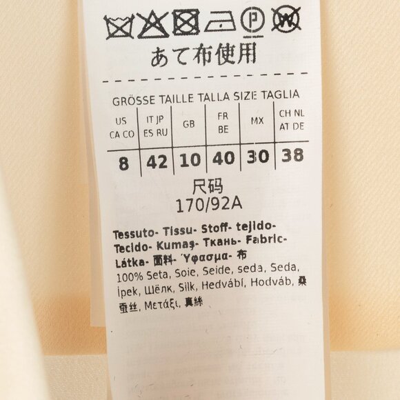 Max Mara Filmato Ivory Silk Crepe de Chine Buttoned Blouse - Picture 9 of 11